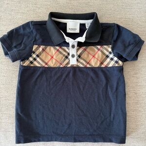 Burberry Kids Navy Polo Shirt 3T